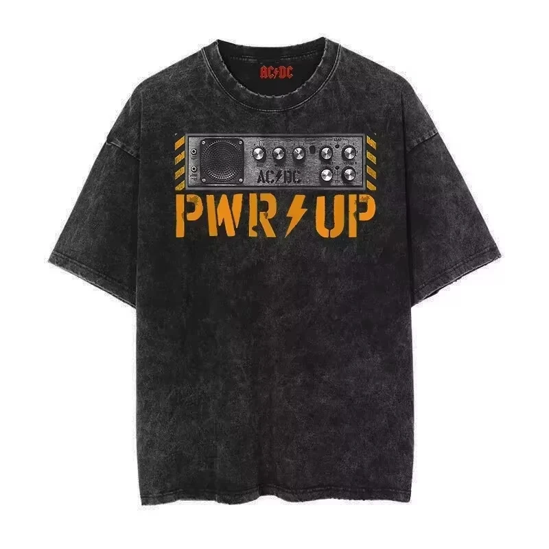 

Новинка лета 2022, женские футболки ACDC с короткими рукавами, рок-панк, ретро, стираная футболка с короткими рукавами и принтом, хлопковый топ
