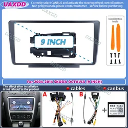 FOR 2004-2014 SKODA OCTAVIA 9INCH 2 Din Car stereo radio Android frame panel fascia cable harness adapter multimedia dashboard