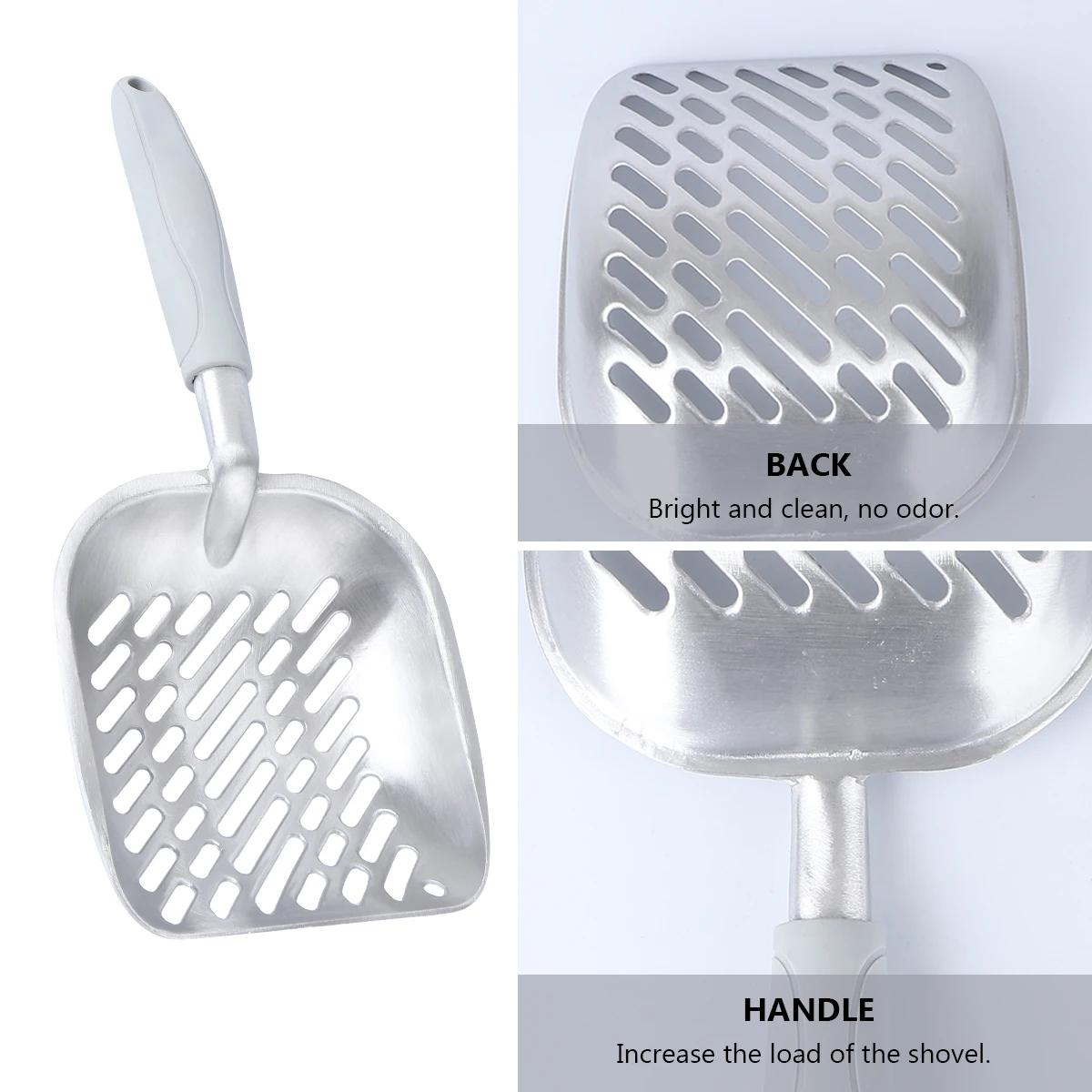 

Pet Litter Scoop Long Handle Durable Metal Scooper For Cat Dog High Quality Large Capacity Easy Grip Strong Non-Rust Scoop