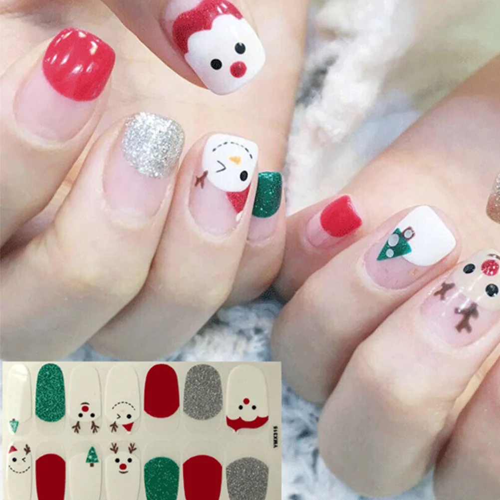 

8 Sheets Stickers Christmas Manicure Nail for Women Full Paste Child Decals