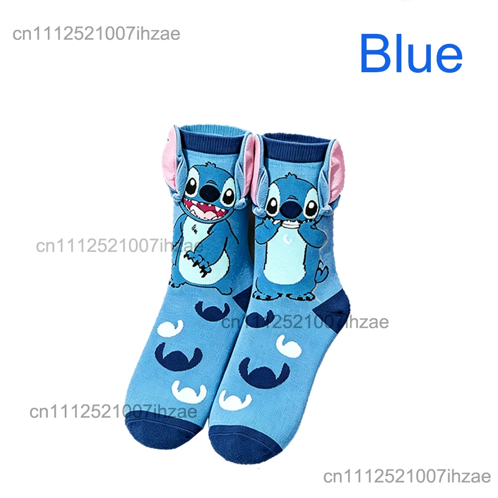 Niedliche, lustige 3D-Plüsch-Stitch-Cartoon-Socken, Anime-Cartoon-Charakter, personalisierte Neuheitssocken, atmungsaktive Strümpfe für Männer und Frauen, Geschenk – Detail 3