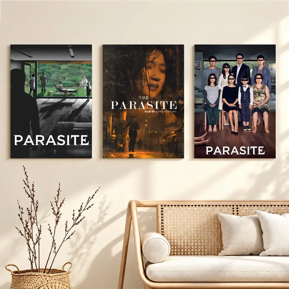 Oscar-Winning Movie P-Parasite Poster Artwork Self Adhesive Indoor Wall Hanging Room Decor Gift