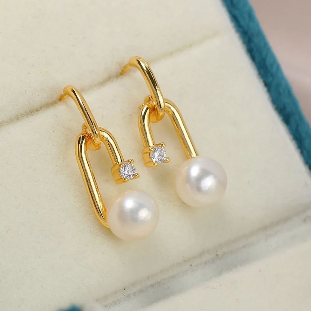 

10PCS S925 Sterling Silver Needle 18K Gold Wrapped Plated Brass Earring Settings Diy Jewelry Pearl Earrings Accessories