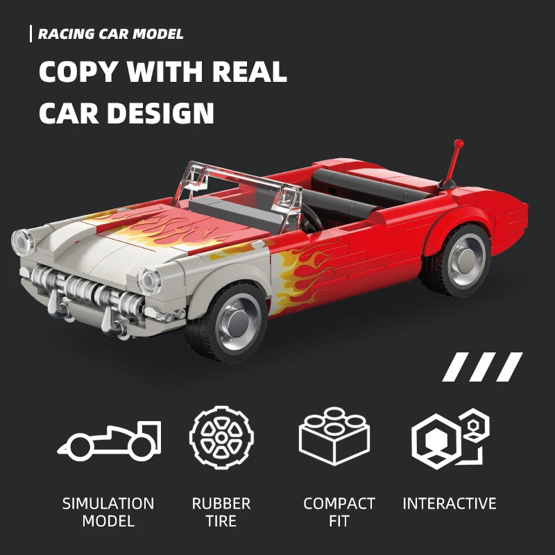 MOC 250 قطعة سيارة العضلات اللبنات لعبة الجمعية متحمس أطقم منمذجة عرض سطح المكتب قوالب بناء مجموعة هدية الكريسماس الصبي #3