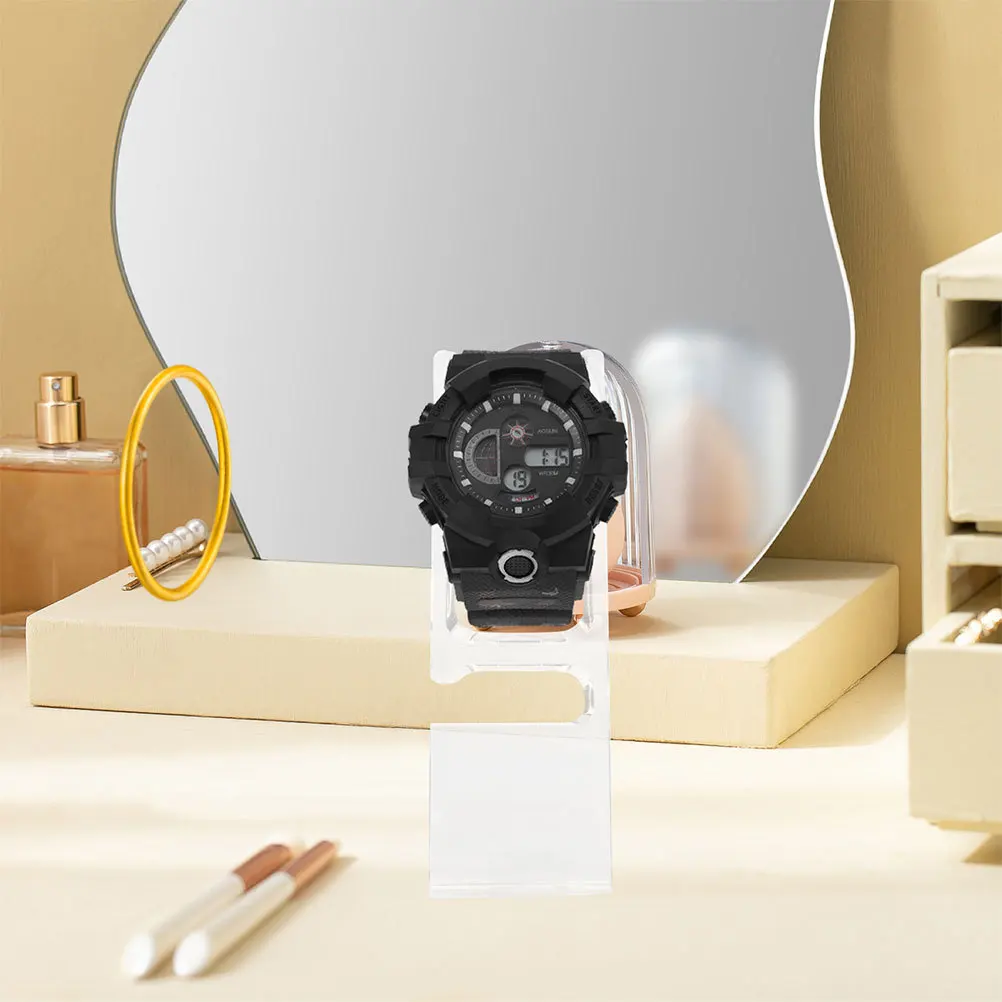 

50Pcs Watch Display Stand Clear Plastic L-Shaped Holder Organizer Jewelry Rack for Home Store Wristwatch Storage