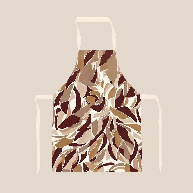 

Burgundy French Linen Sleeveless Apron Household Adult Fashion Painting Cooking Waist-Surrounding Parent-Child Studio Dress