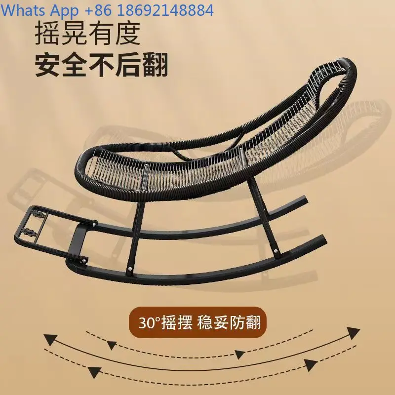 كرسي هزاز للبالغين في غرفة المعيشة والشمس للاسترخاء في الهواء الطلق #6