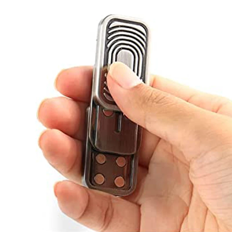 Metal Push Card 3 Layer Magnetic Slider Fidget EDC Cool Gadgets ADHD Decompression Stress Toy Anxiety Reliever For Adults