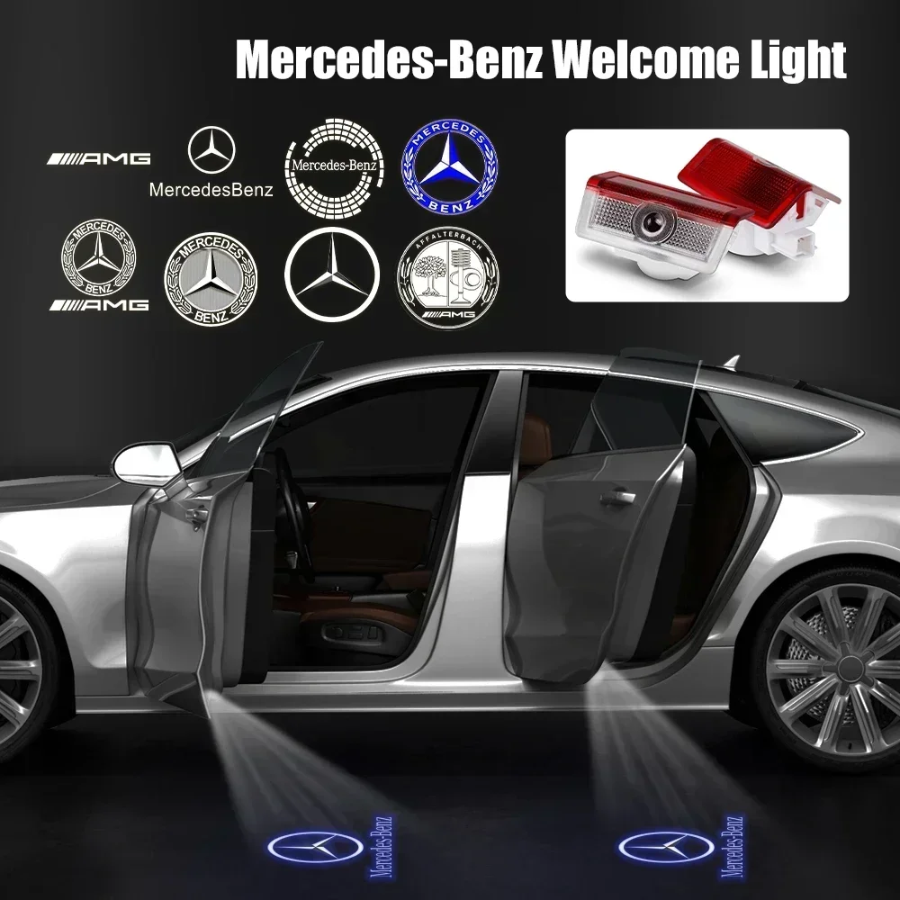 

2/4PCS automotive LED welcome light laser projector Mercedes-Benz A/B/C/GL/GLC/E E200l E300L E450L W212 2009-2016 attachment
