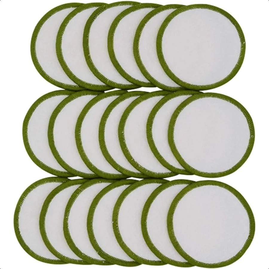 20 Pack Reusable Makeup Remover Pads Bamboo Reusable Cotton Rounds for Toner Washable Pads for All Skin Types with Cotton Laund