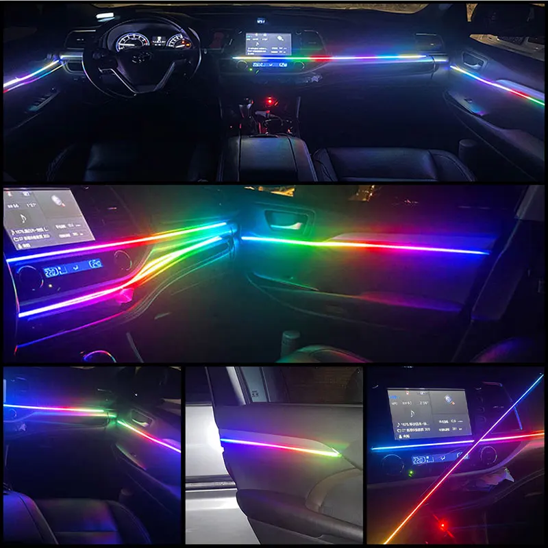 6/18in1 Symphony car Ambient light Dual zone interior ambient light for Car APP Control Decorative Atmosphere Strip Accessorie