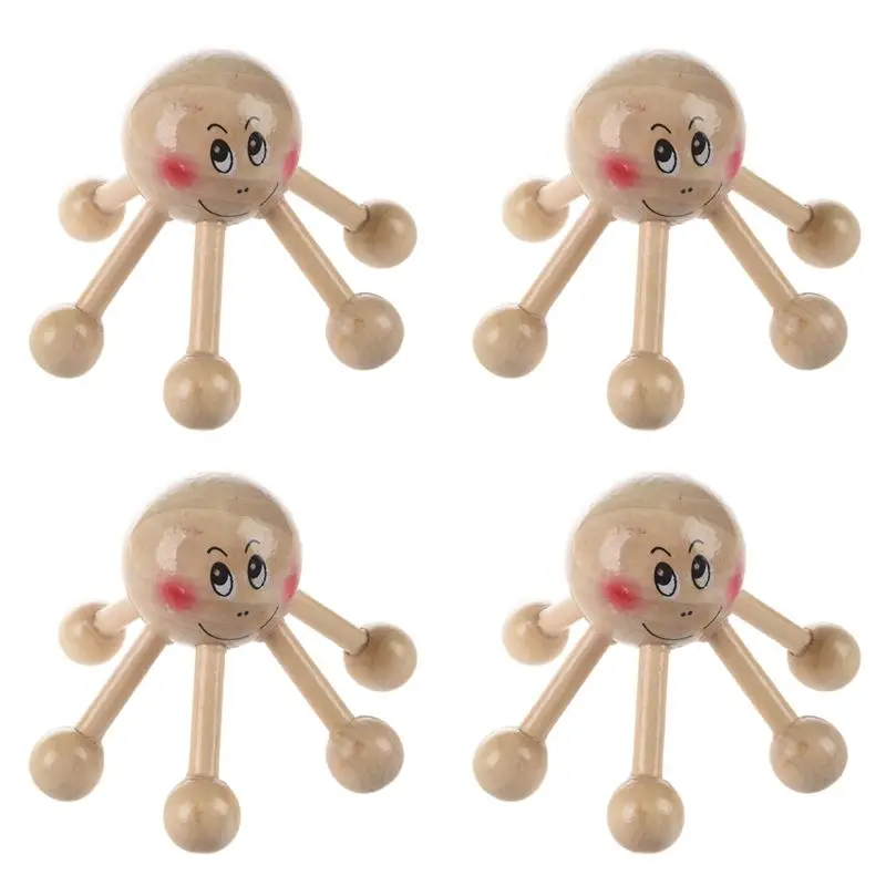 

4X домашний офис 6-точечное оборудование для снятия напряжения деревянной головы и кожи головы