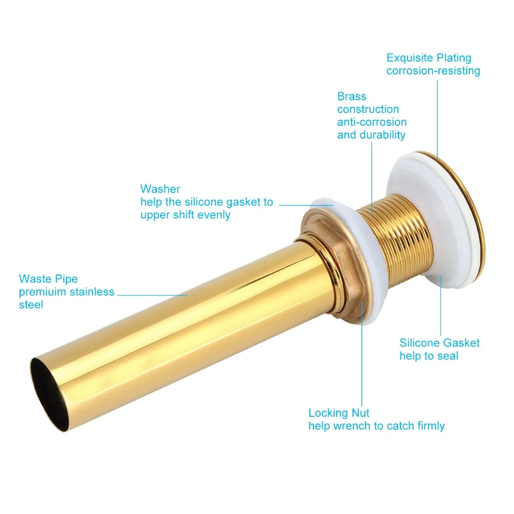 Push Bounce Sink Drain Gold Small Cap Design Drain Stopper Detachable Basket Filter Metal Construction Drain Filter Strainer