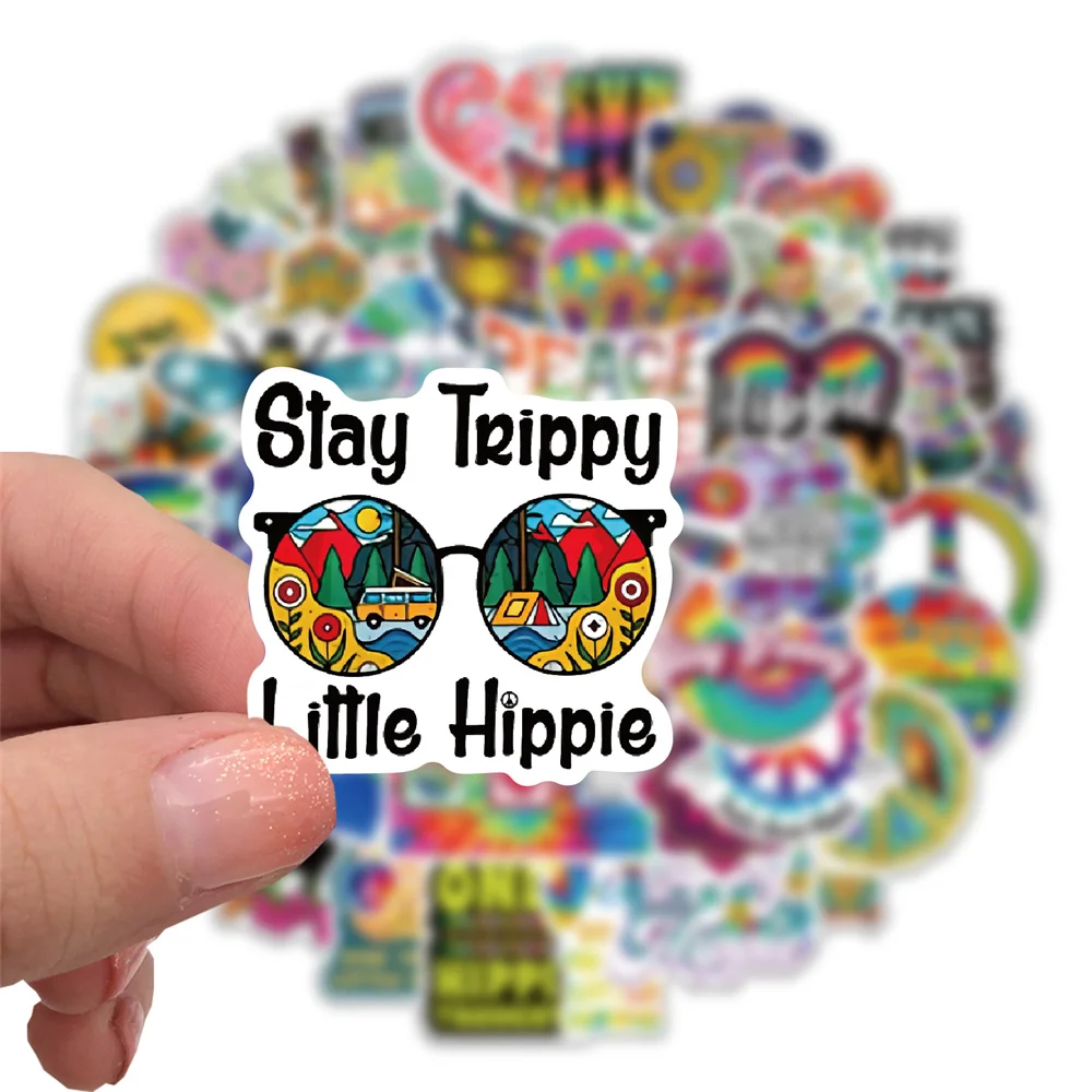 10/30/50PCS New Cartoon Hippie Hippie Sticker Personality Decoration Suitcase Laptop Water Cup Waterproof Wholesale