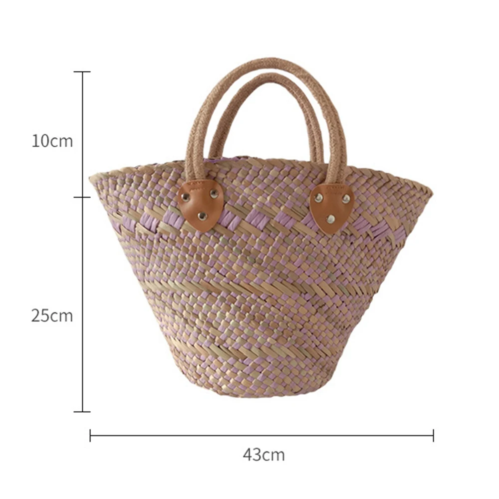 Bolso de mimbre tejido para mujer, bandolera grande de diseñador, estilo bohemio, ideal para viaje y playa, 2022