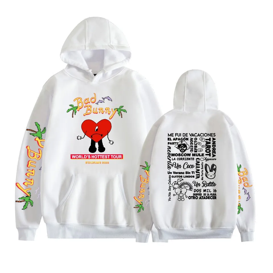 

2024 New Men's Hoodie Women's Hoodie Top Hip Hop Bad Bunny UN VERANO SIN TI Print Harajuku Fleece Pullover Men's Sweatshirt