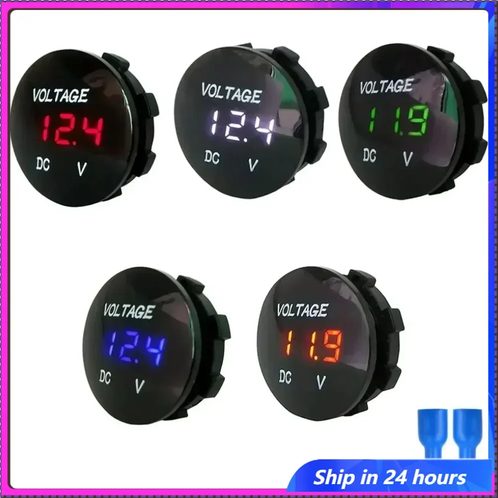 

DC 5V-48V Round Waterproof Voltmeter Motorboat Motorcycle Car LED Panel Digital Voltmeter Tester Monitor Display Voltmeter