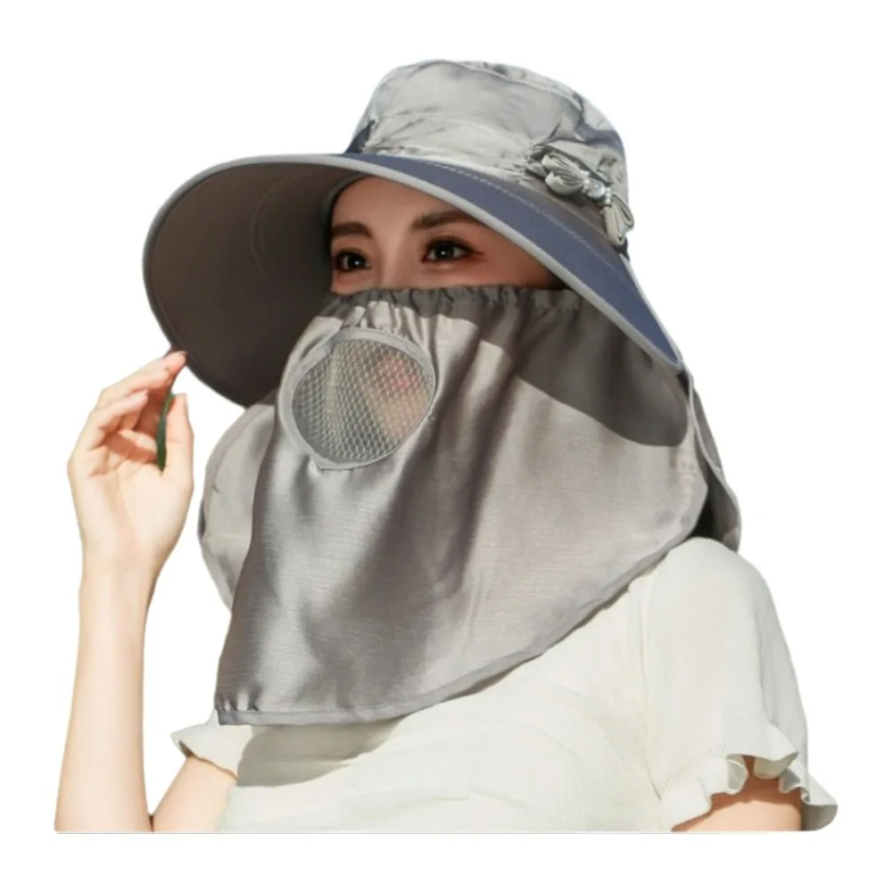 

Wide Brim Sunshade Sun Hat Breathable Face Cover Women Picking Tea Hat Lightweight UV Protection Neck Flap Hat Summer Season