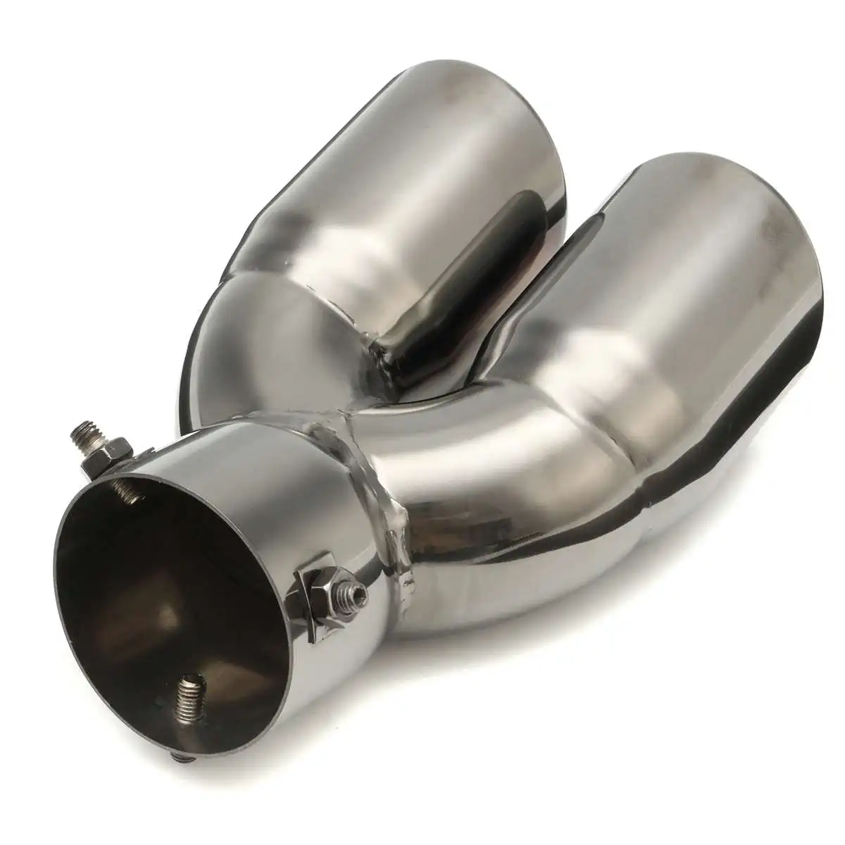 76mm 3 pollici universale silenziatore di scarico per auto punta rotonda in acciaio inox coda auto posteriore cromato tubo di scarico rotondo