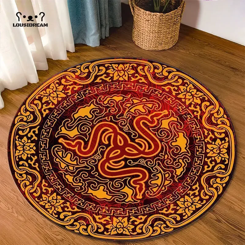 Razer Round Rugs Carpet Game Rome Gamer Gift Door Floor Mats Playroom Upholstery Living Room Bedroom Fashion Gaming Rug