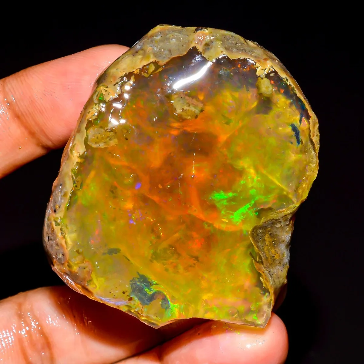 AAA+ 25-80CT Natural Ethiopian Welo Opal Rough Loose Gemstone Fire Flash Jewelry Making Randomly Selected One view 2