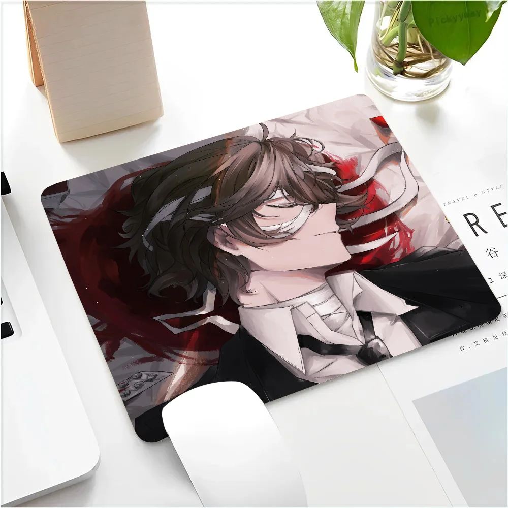 Bungo Stray Dogs Dazai Osamu Anime Mousepad Small LockEdge Mouse Pad For Gamers Computer Desk Pad Anti-slip Rubber