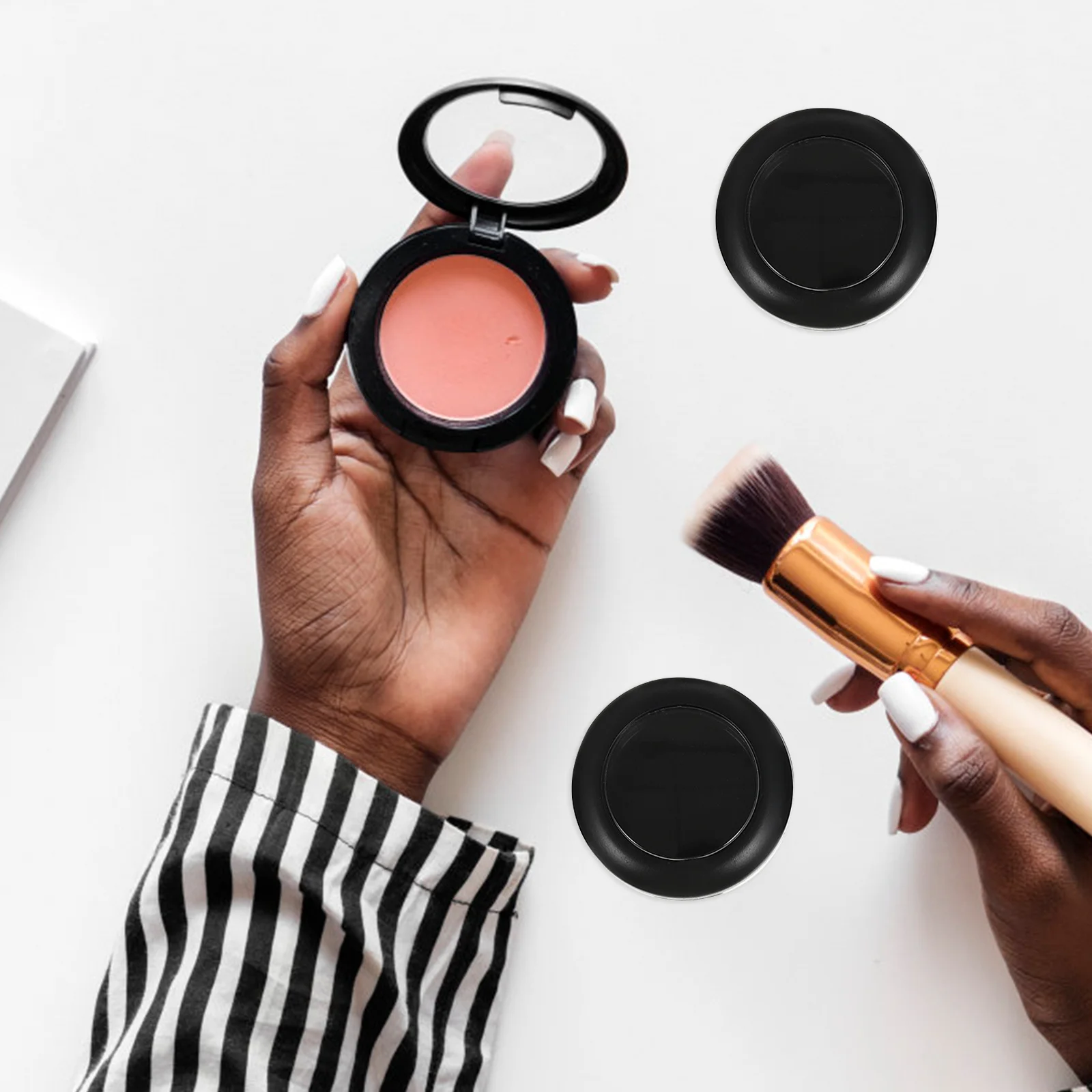 

8Pcs Makeup Empty Plate DIY Eyeshadow Compact Case for Shadow Blush Bronzer Foundation Travel Friendly Lightweight