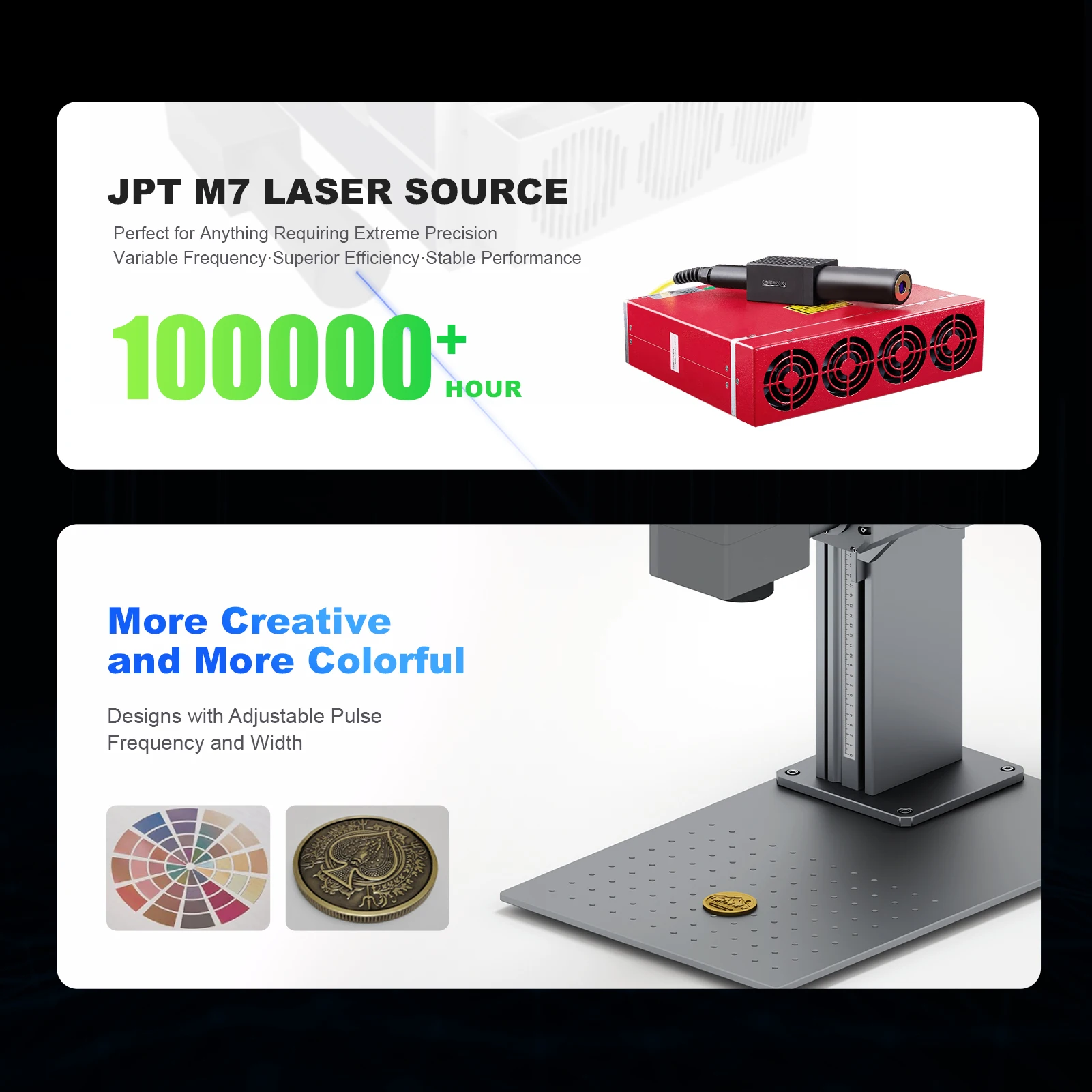 ComMarker 100W JPT M7 Laser marking Machine Fiber Laser Engraving machine Mopa Laser Welding machine for Metal Color marking