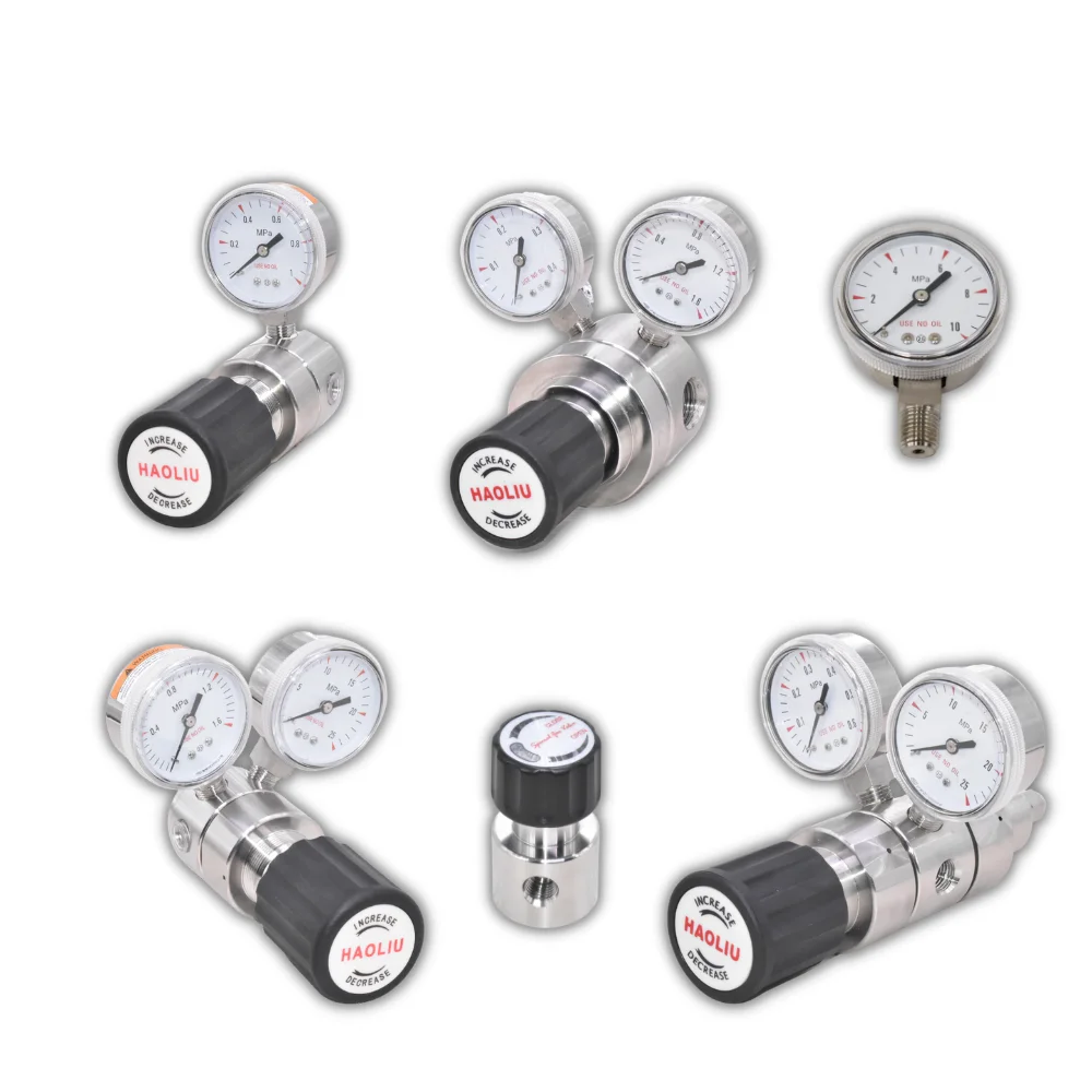 Dual-stage Pressure Regulator N2 Inlet Pressure 0-3000psi Outlet Pressure 0-120psi With Cylinder Connector