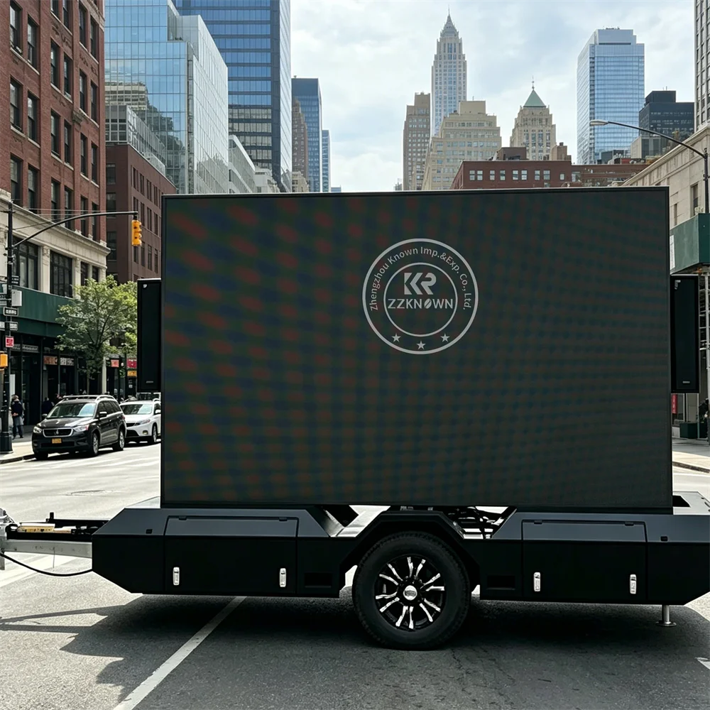 Outdoor Mobile LED Advertising Trailer Solar Billboard Screen Truck Digital Display Trailer For Marketing And Events