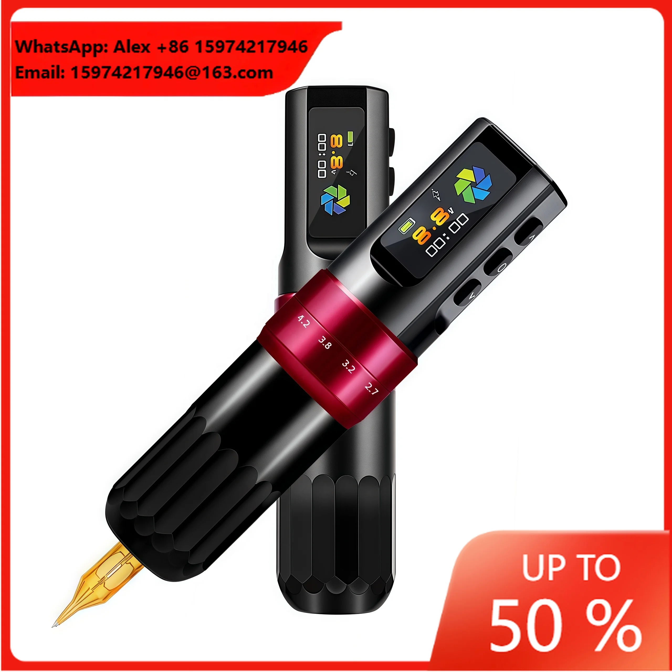 Professional Adjustable Stroke 2.3-4.5mm Wireless Tattoo Machine Pen