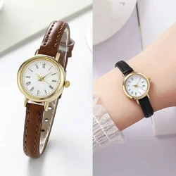 Simple Watches for Women Small Round Girl's Belt Watches Quartz Watch Ladies Wristwatches Gift Reloj Para Mujer Women Watch