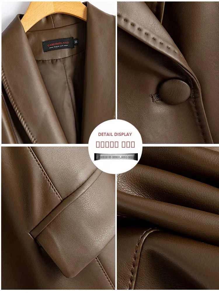   Ning 本革ジャケット レディース シープスキン スリムフィット 韓国版 レザーコート アウター 秋用