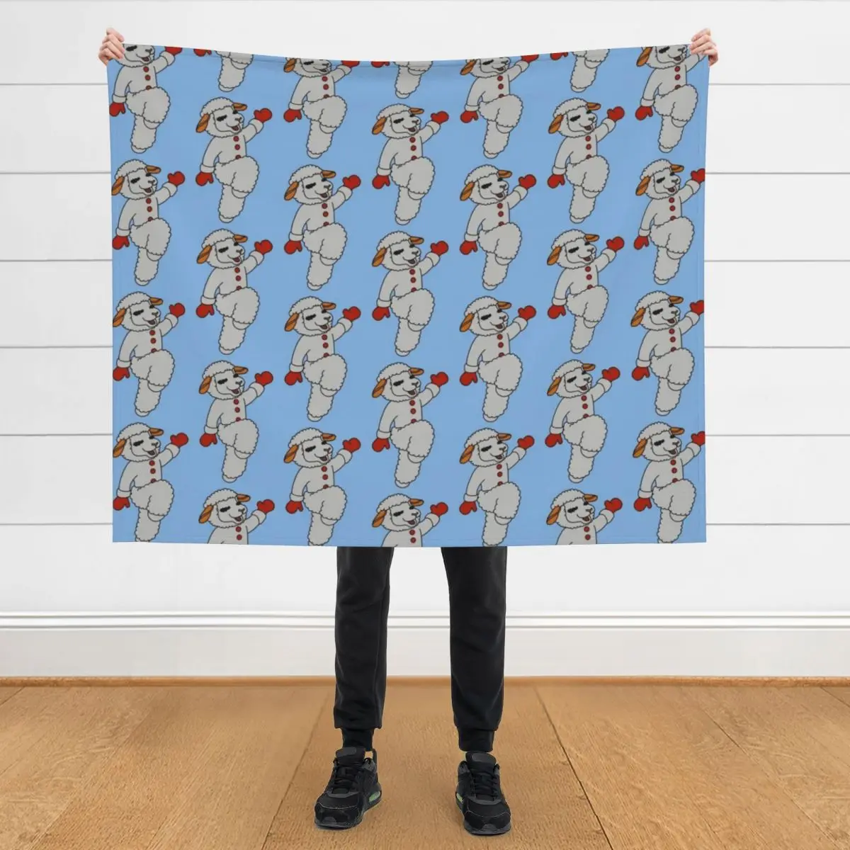 

Lambchop dancing fan art Throw Blanket Plaid Softest funny gift Flannel Blankets