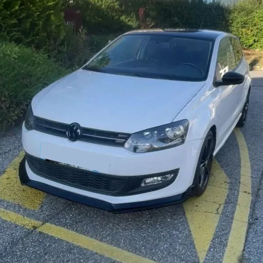 

Car Front Bumper Lip Splitter Spoiler Diffuser Body Kits For VW Polo MK5 6R TSI TDI Standard 2009-2014 Pre‑Facelift Black Tuning