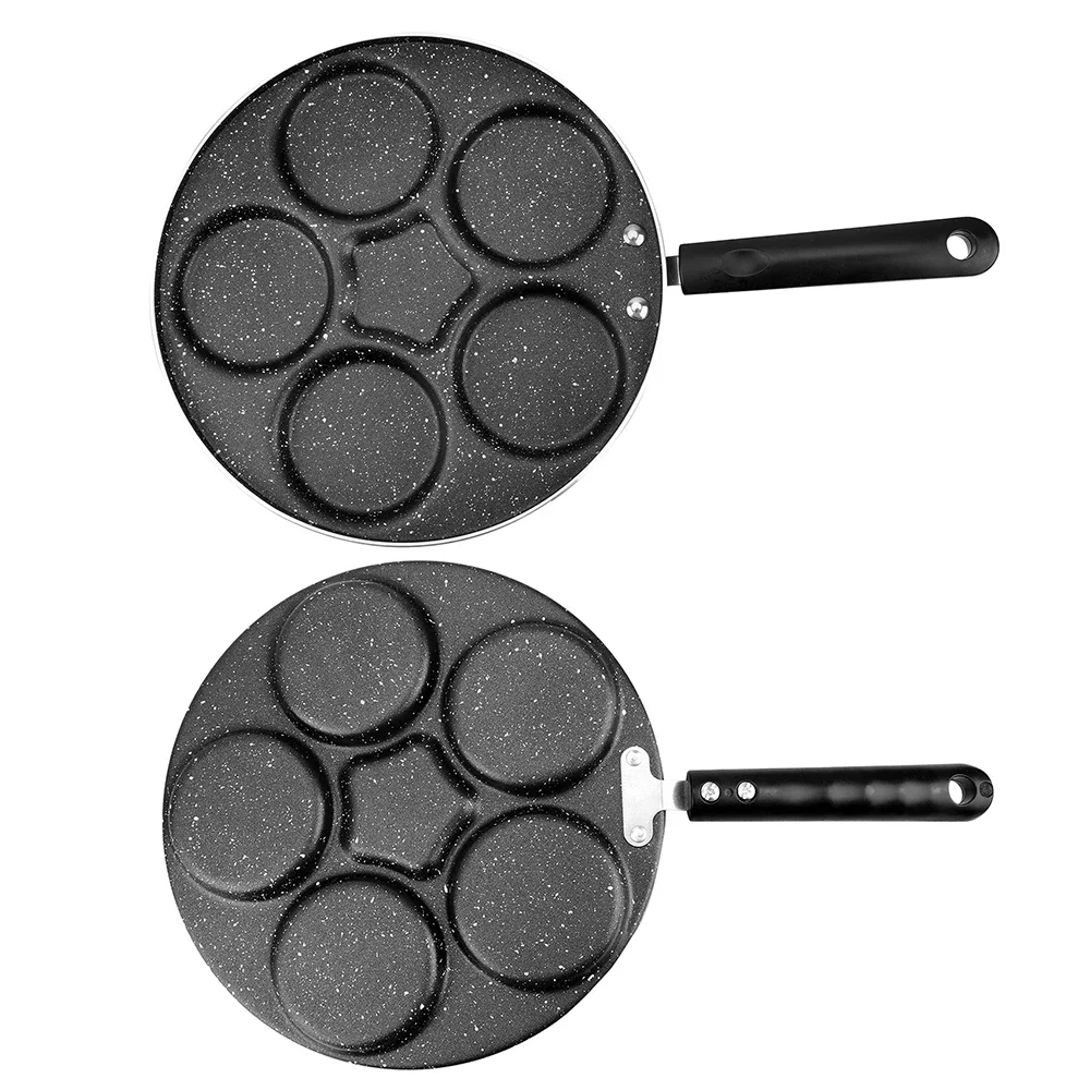 Утолщенная сковорода для омлета без масляного дыма, машина для приготовления завтрака, сковороды для яиц и ветчины, сковорода с 4/5/7 отверстиями, антипригарная сковорода для яиц, блинов, стейка