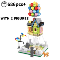 686pcs up City Expert Float Balloon Flying House Building Blocks Set - Street Scene Villa Model Assembly Toy for Kids Gift