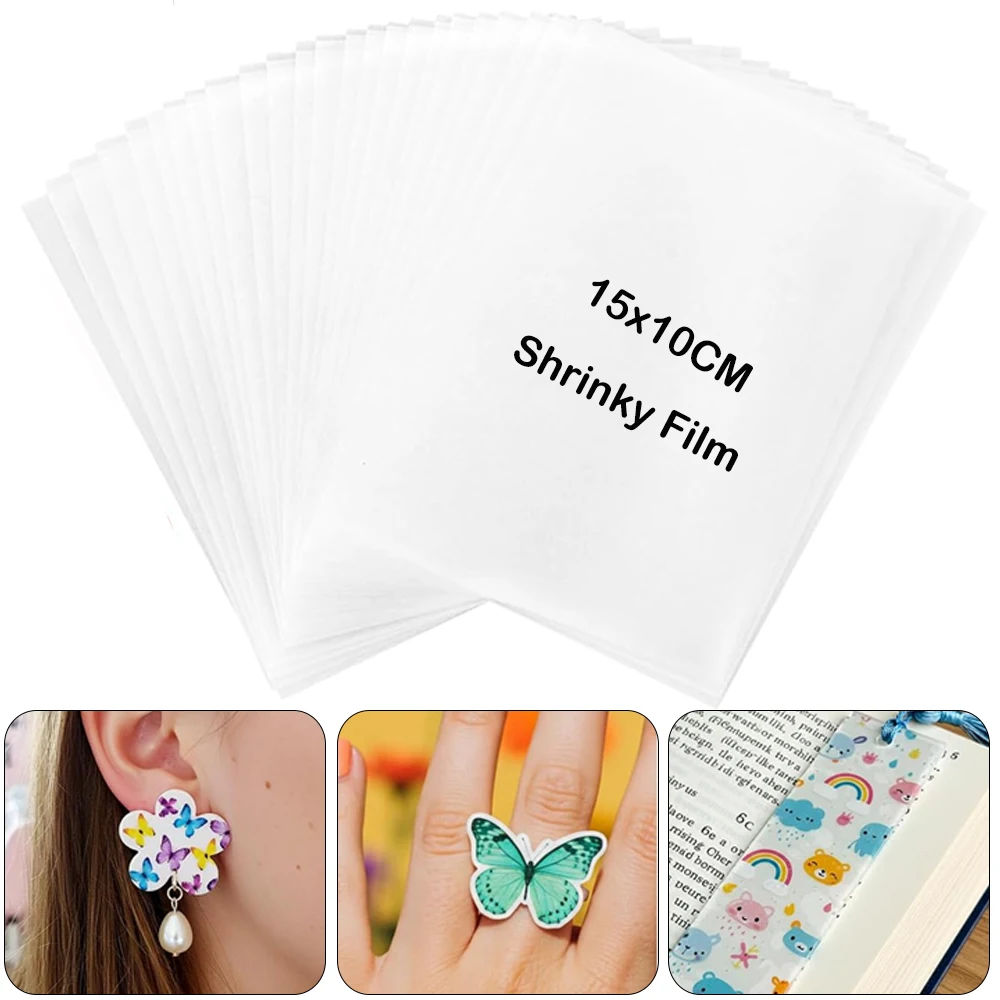 

10-50Pcs Shrink Plastic Sheets Semi-Transparent Shrinky Film Heat Shrink Paper for DIY Keychain Design Your Own Shrink Art Craft