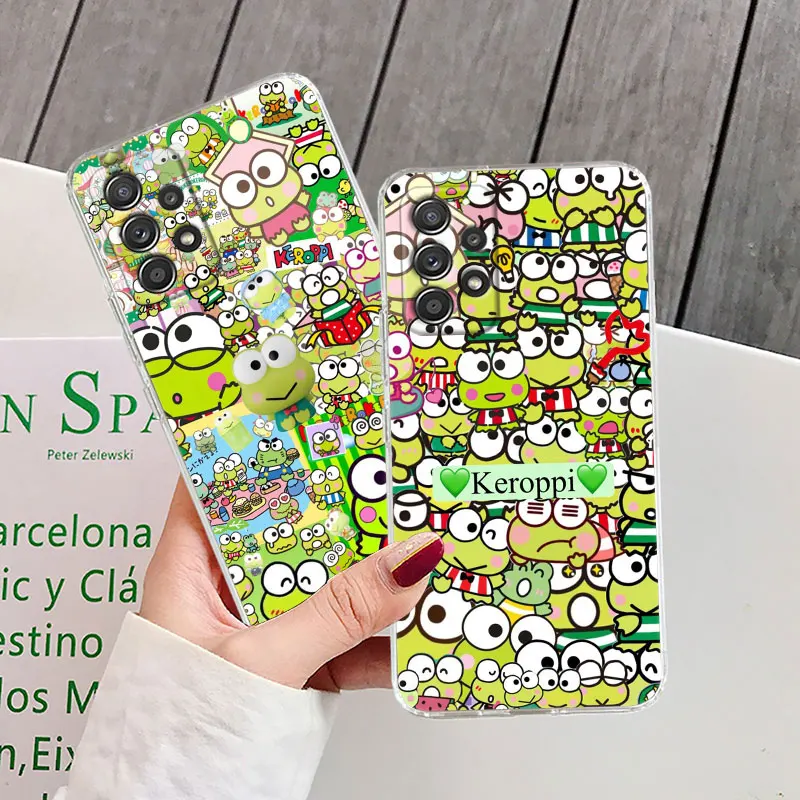 For Samsung Galaxy A55 Case A54 A52 A53 A15 A14 A13 A21S A23 A51 A34 A35 A33 A32 A72 A71 Phone Case Cover Keroppi Sanrio Froggy