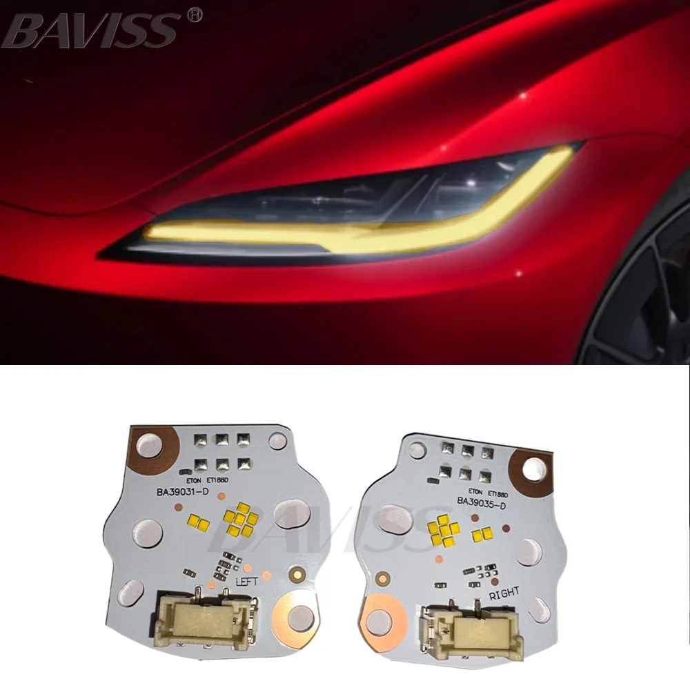 

Обновление BAVISS DRL для Tesla Model 3 2024 2025 дневные ходовые огни желтый красный синий янтарный ледяной синий NON RGB ангельские глазки дневной свет