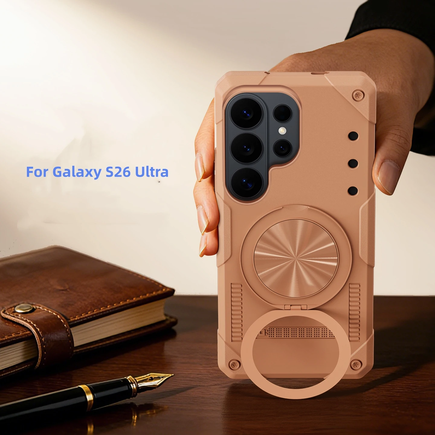 Ice Armor Cooling Rotating Bracket Airbag Protective Case For Samsung Galaxy S26 Ultra S25 Ultra S24 S23 S22 Ultra Phone Case