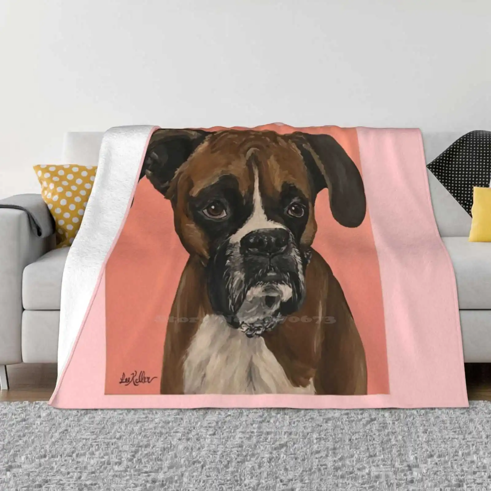 Boxer Art Low Price New Print Novelty Fashion Soft Warm Blanket Boxer Dog Art Boxer Dog Painting Boxer Dog Skin Boxer Dog Note