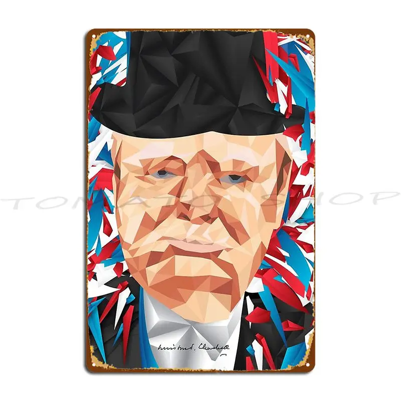 Winston Churchill Metal Wall Decor Cinema Garage Printing  Tin Sign Poster