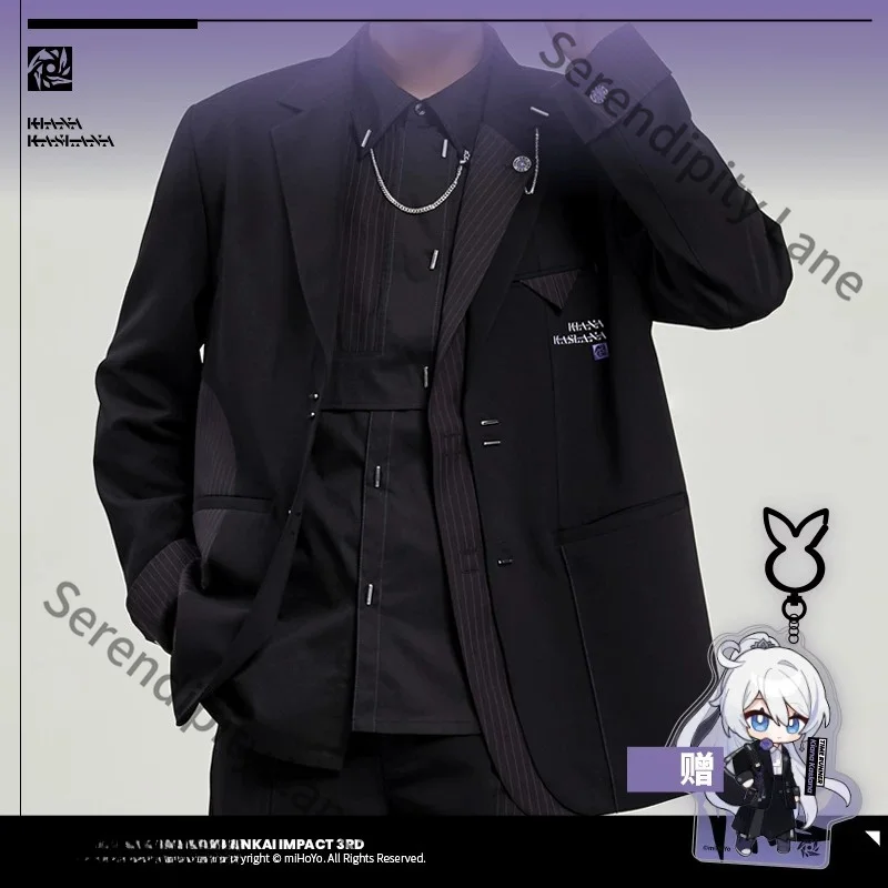 Honkai Impact 3 Kiana Suit Jacket  Irregular Stripe Patchwork Blazer Anime Costume Cosplay Outerwear Official Clothing