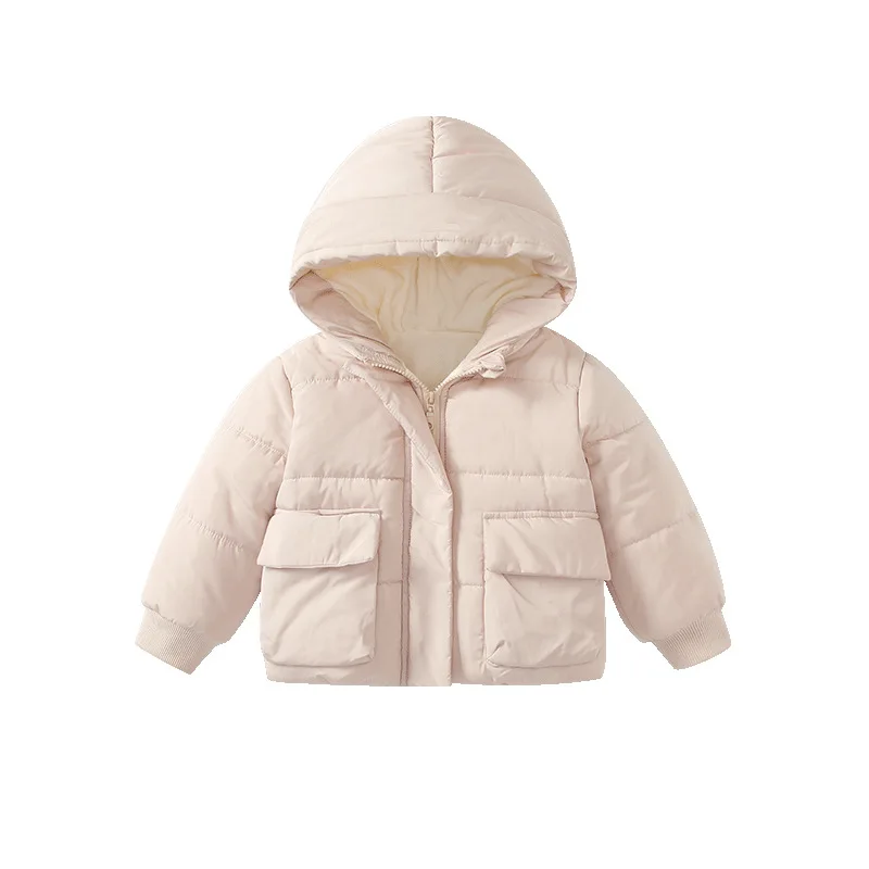 

2024 Winter New Baby Girl Solid Color Hooded Coat Cute Warm Babies Boy Jacket Comfort Children Kid Jacket Newborn Coats with Hat