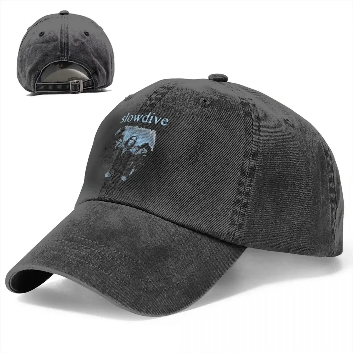 Vintage Slowdive English Rock Band Baseball Caps Funny Denim Washed Sports Hats  All Seasons Travel Adjustable Cap for Men Women