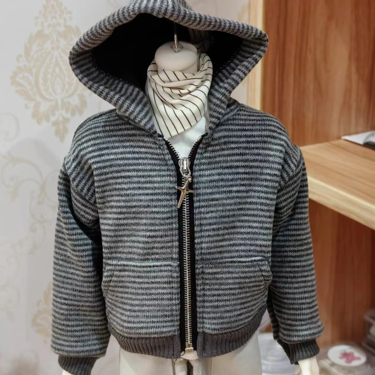 

Одежда для кукол: пальто для кукол BJD 30/45 см (мужские и женские), 1/6, 1/4, полосатая куртка, аксессуары для игр и кукольных домиков, без куклы.