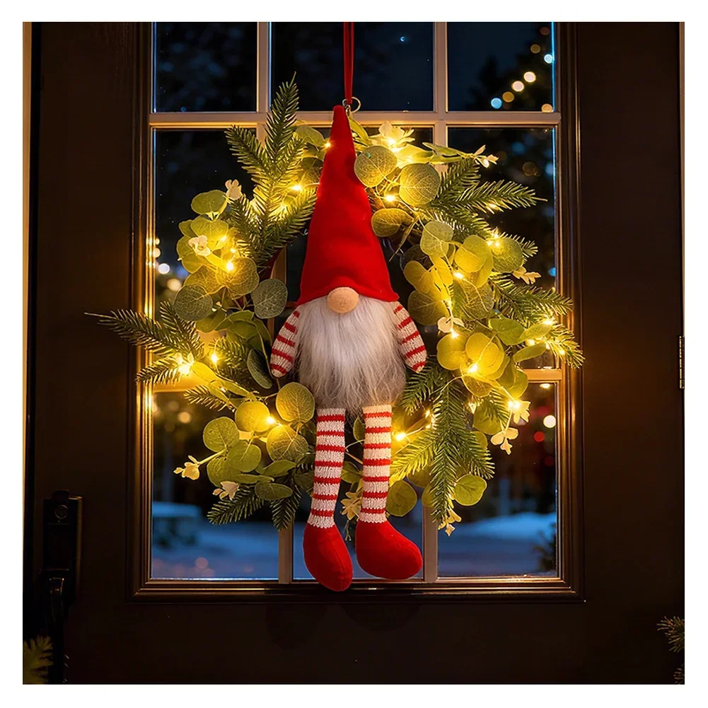 

Festive Centerpiece Christmas Decoration Illuminated Design Lifelike Green Leaves Lightweight Construction Quick Installation