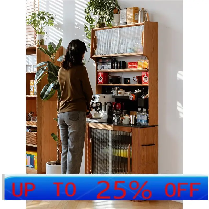 

LMM dining side cabinet integrated cherry wood living room ultra-thin narrow side cabinet solid board storage