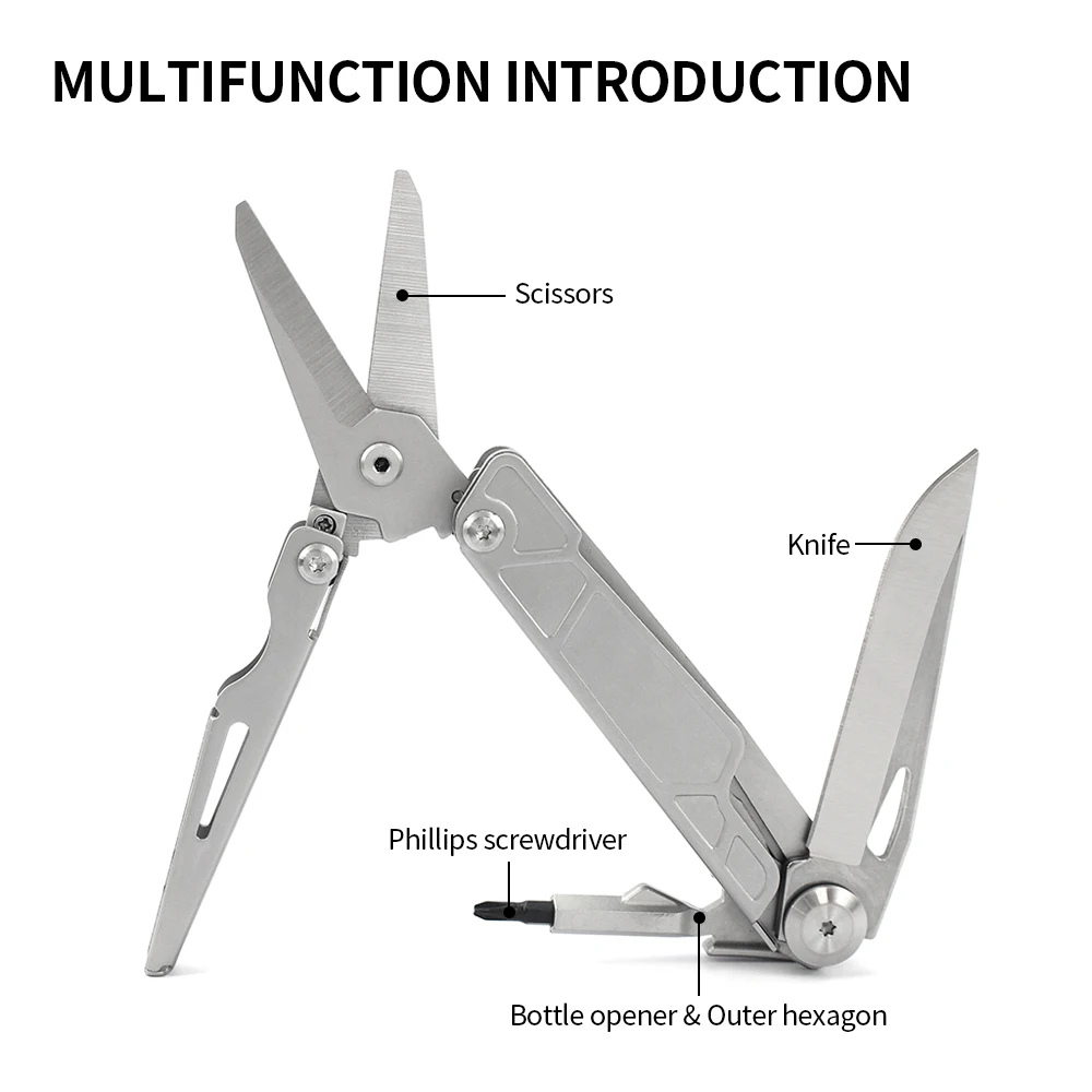 Multifunctional Scissors Mini Portable Stainless Steel Multipurpose Folding Scissors Knife Outdoor Camping Rescue EDC Multi Tool